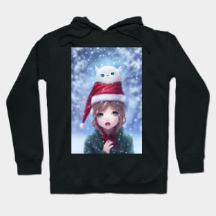 Christmas anime girl Hoodie